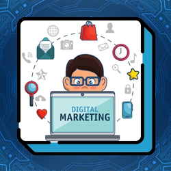 magen con elementos de marketing digital como redes sociales, SEO y estrategias de contenido.